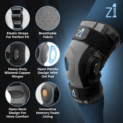 Knee brace with breathable fabric & other features - Z1 Knee Brace