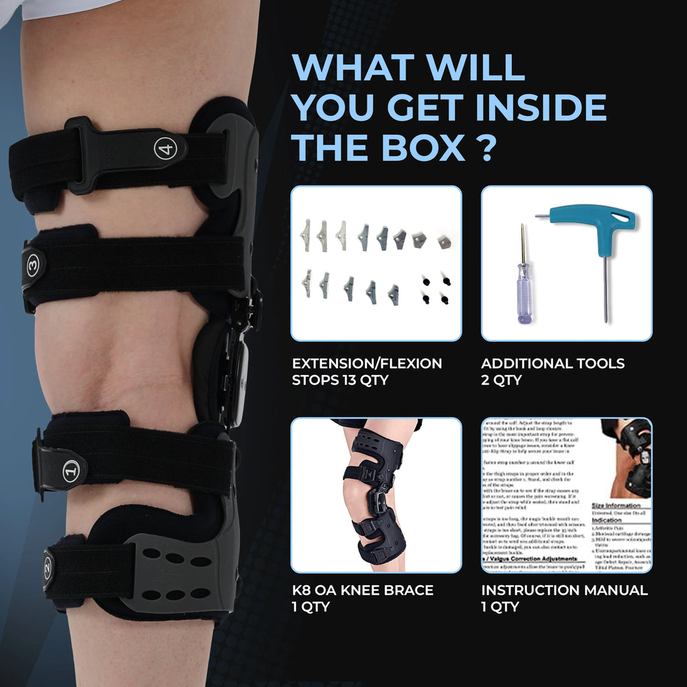 Knee brace with flexion stops & instruction manual - Z1 Knee Brace