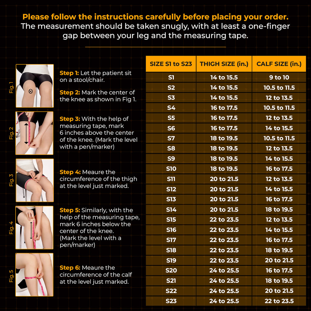 Measurement guide for thigh and calf for knee braces - Z1 Knee Brace