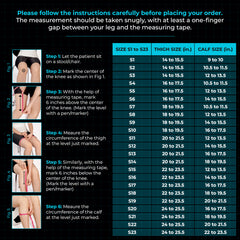 Measurement guide for different knee brace sizes - Z1 Knee Brace