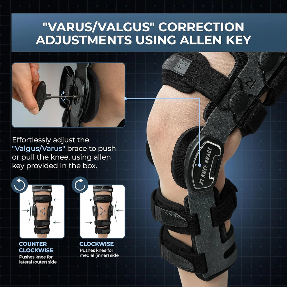 Varus/Valgus correction and adjustments by allen key - Z1 Knee Brace