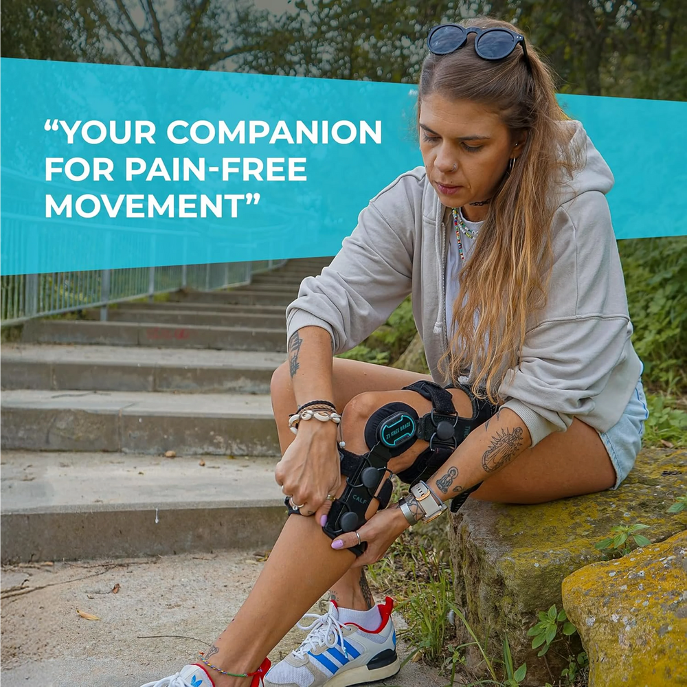 A lady using knee brace for a pain-free movement - Z1 Knee Brace