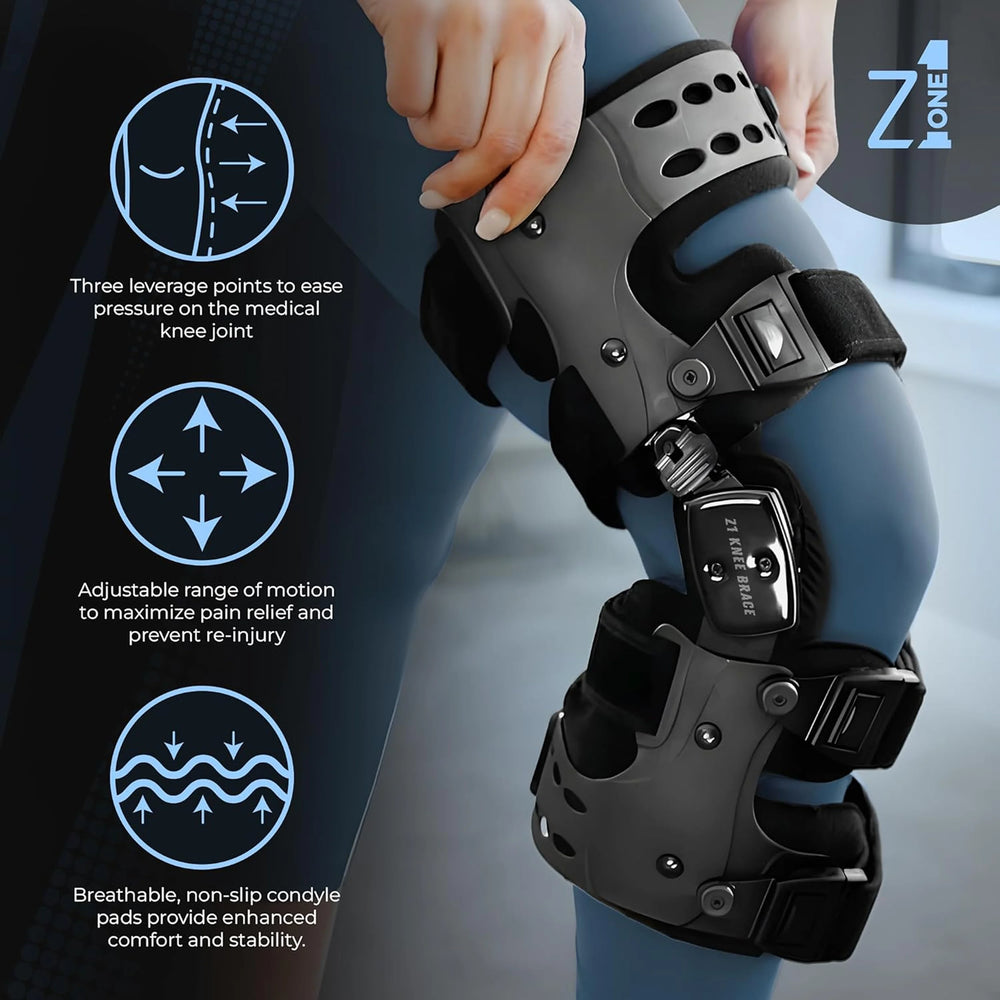 Knee brace with highlighted features - Z1 Knee Brace
