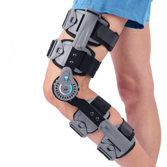 Knee brace with adjustable mechanism on a person's left knee - Z1 Knee Brace